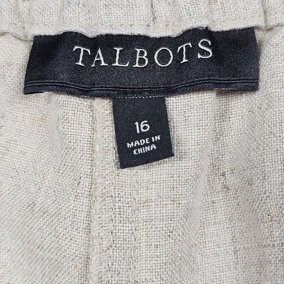 Talbots 100% Linen Cropped Wide Leg Flare Pants Size 16 *Read* - Picture 10 of 14